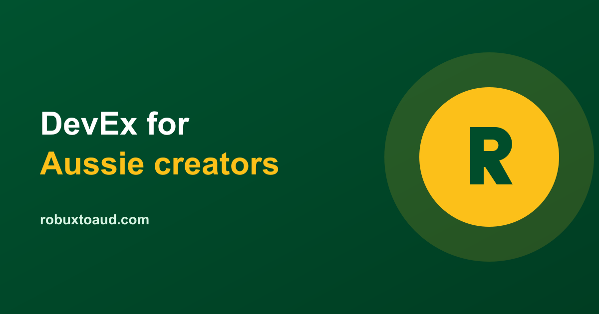 Roblox DevEx payout for Australian creators